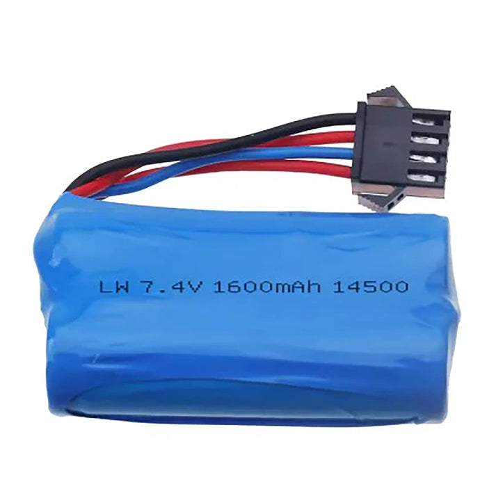 Li-ion 7.4V 18650/1500mAh Rechargeable Battery with SM-4P Plug and USB Charger Cable (Punisher)